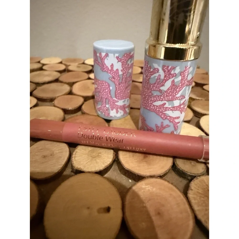 New Estee Lauder Limited Edition Lipstick Palm Beach Chic + Liner Blush‎ 015